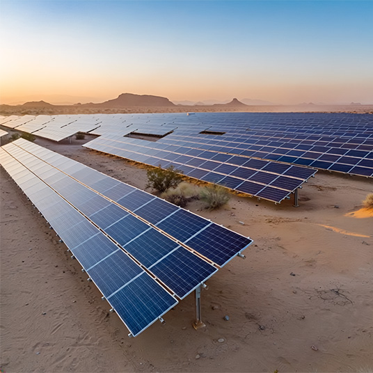 Solar farm in desert